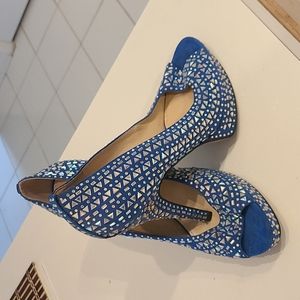 Blue Sparkle Enzo Angioloini Peep Toes